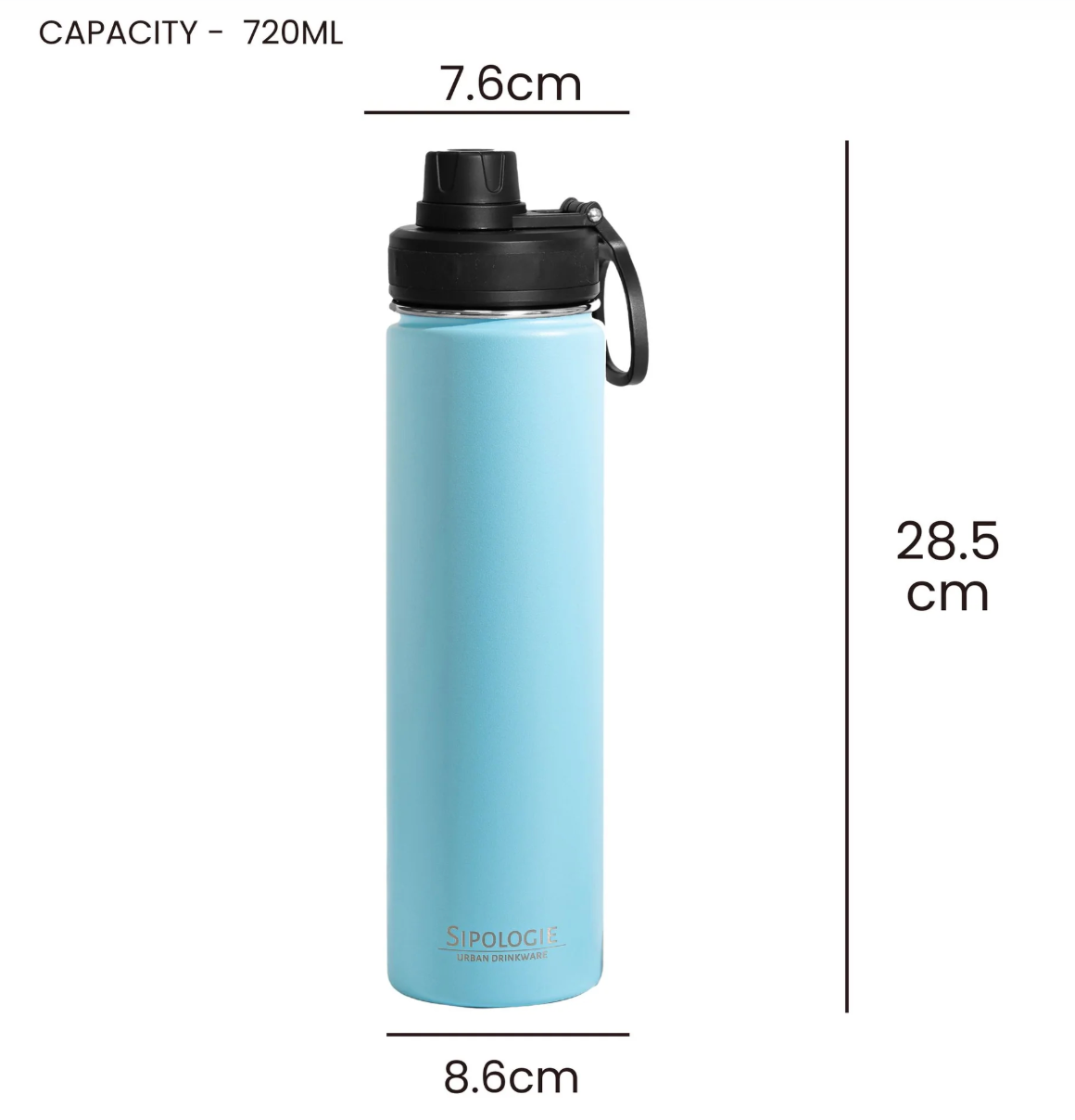 HydraFlow Insulated Bottle, Lagoon Blue - 720ml (Personalised)