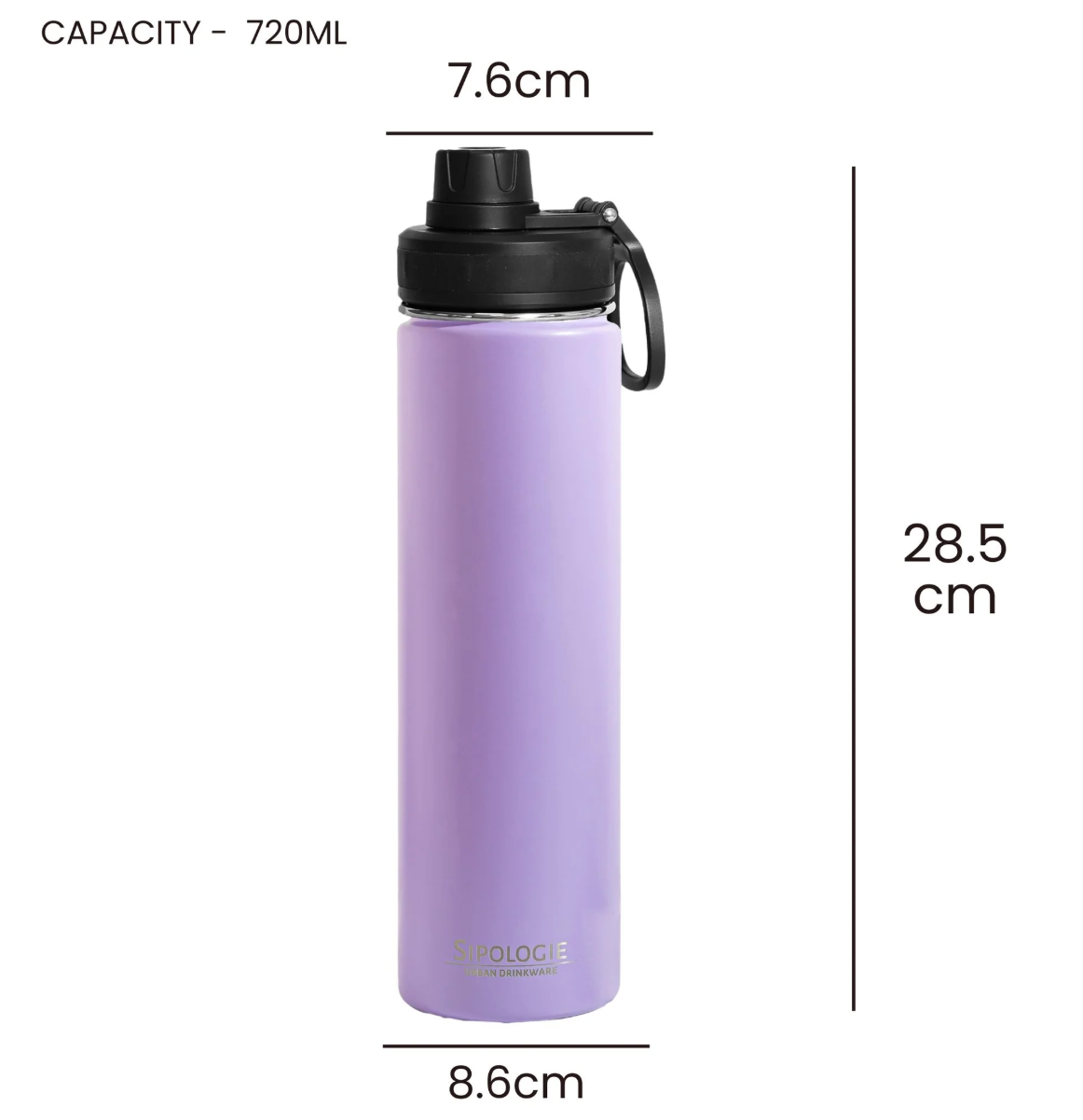 HydraFlow Insulated Bottle, Lilac - 720ml (Personalised)