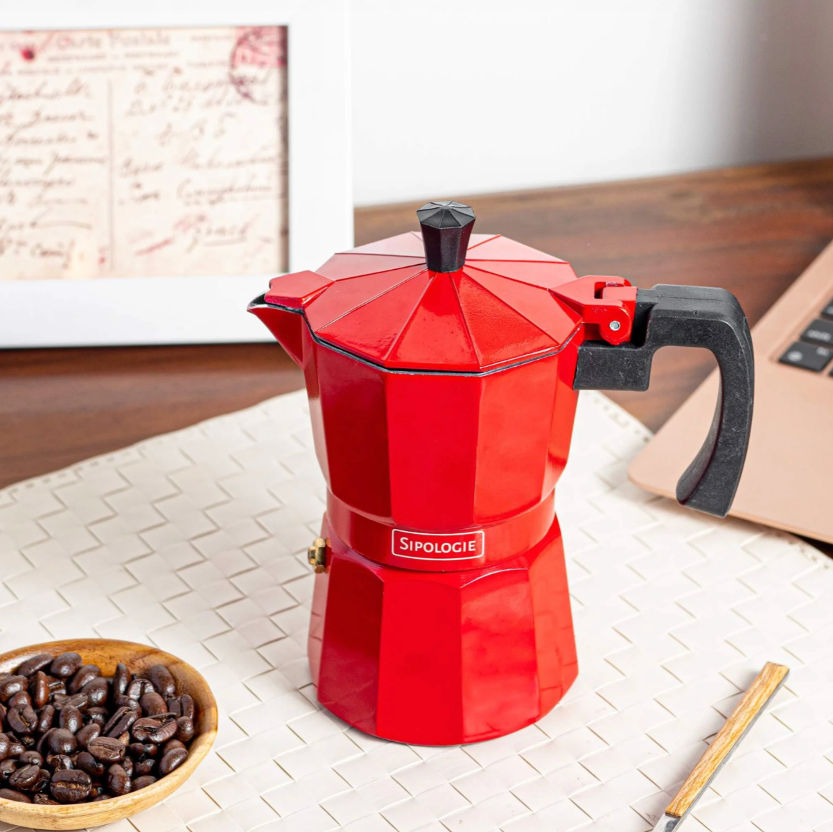 Roma Moka Pot Espresso Maker, Red (180 ml) - Coffee Fixes Everything