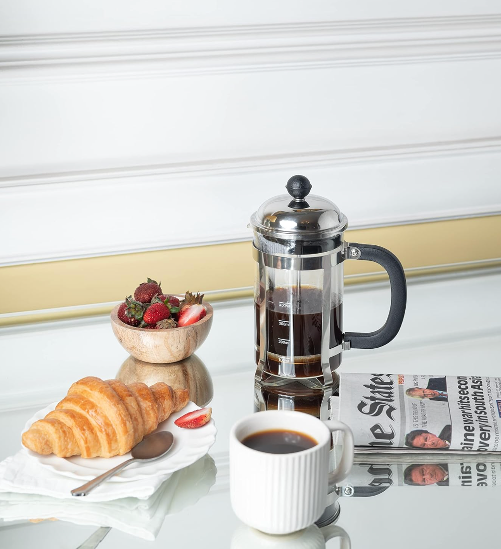 Vintage French Press Coffee Maker, Silver, 600 ml - Mood by Coffee
