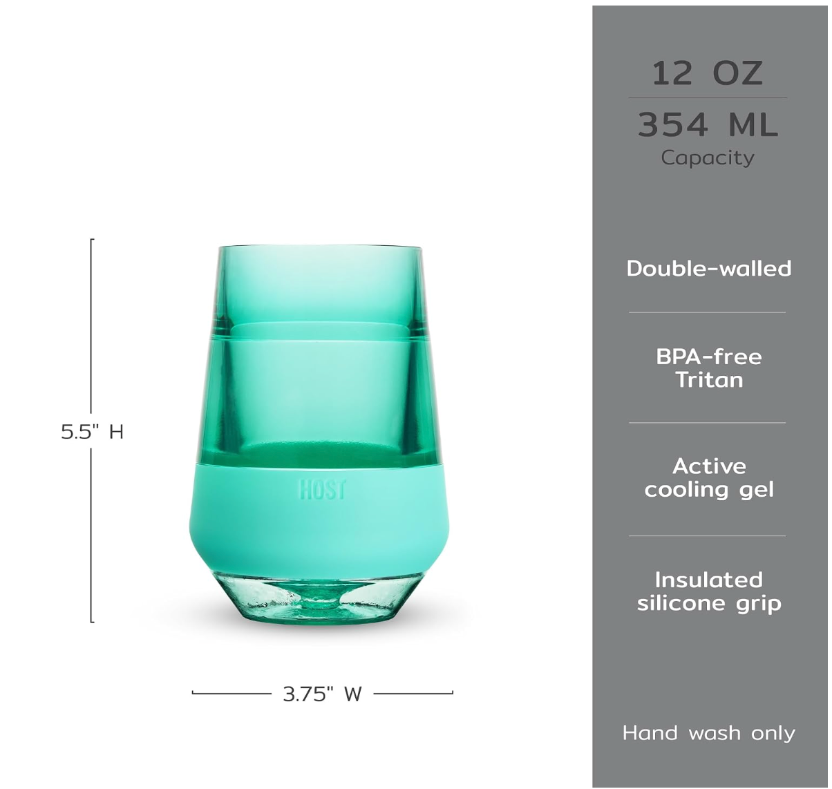 HOST Wine Freeze XL 12oz (355ml) in Tinted Multicolour, Set Of 4