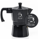 Roma Moka Pot Espresso Maker, Black (180 ml) - Coffee Fixes Everything