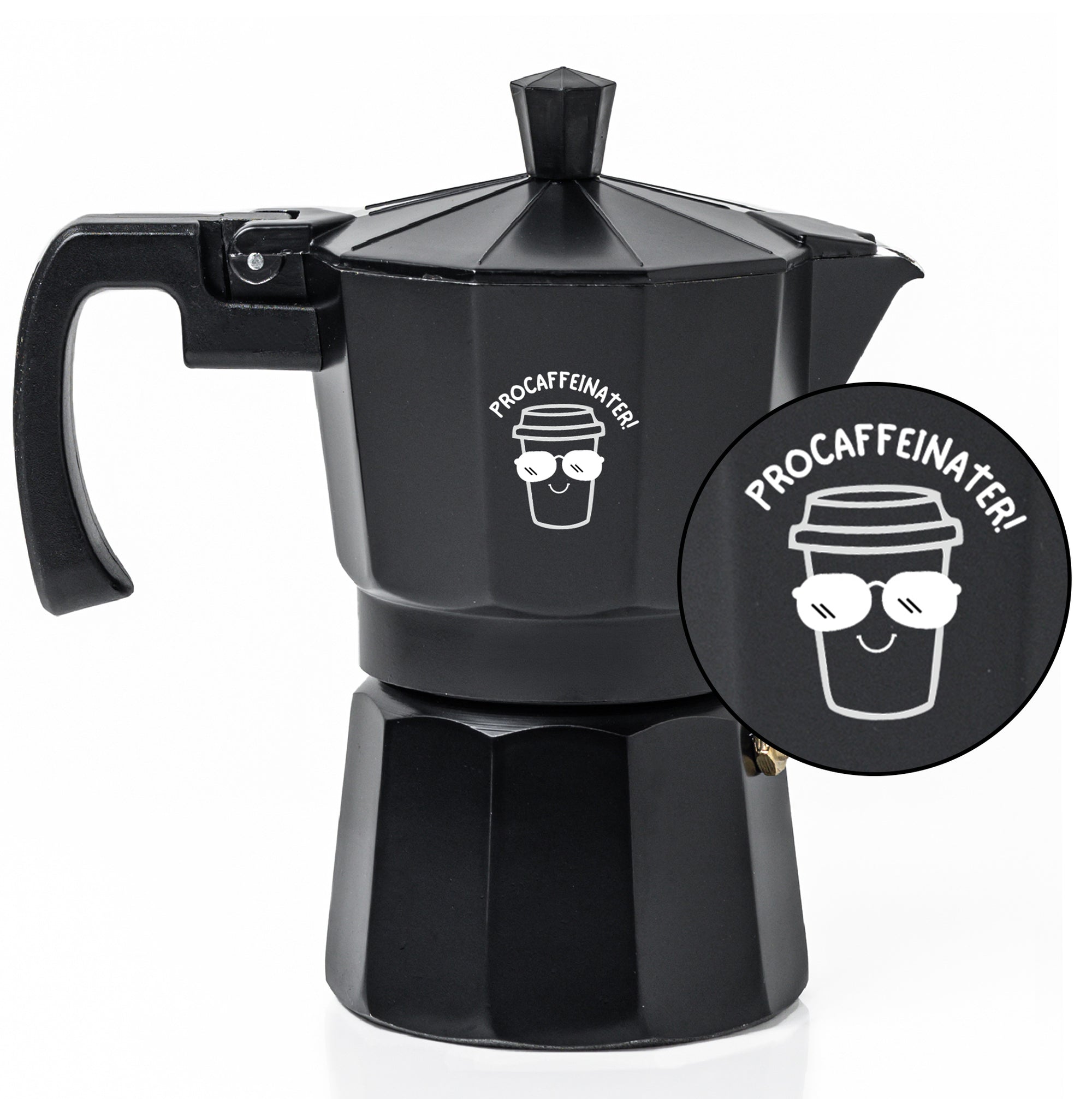 Roma Moka Pot Espresso Maker, Black (180 ml) - Procaffeinater