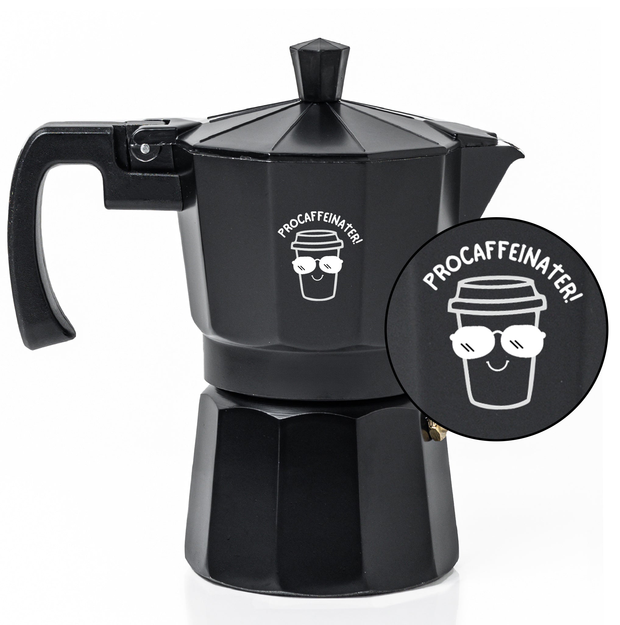 Roma Moka Pot Espresso Maker, Black (180 ml) - Procaffeinater