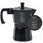 Roma Moka Pot Espresso Maker, Black (180 ml) - Mood By Coffee