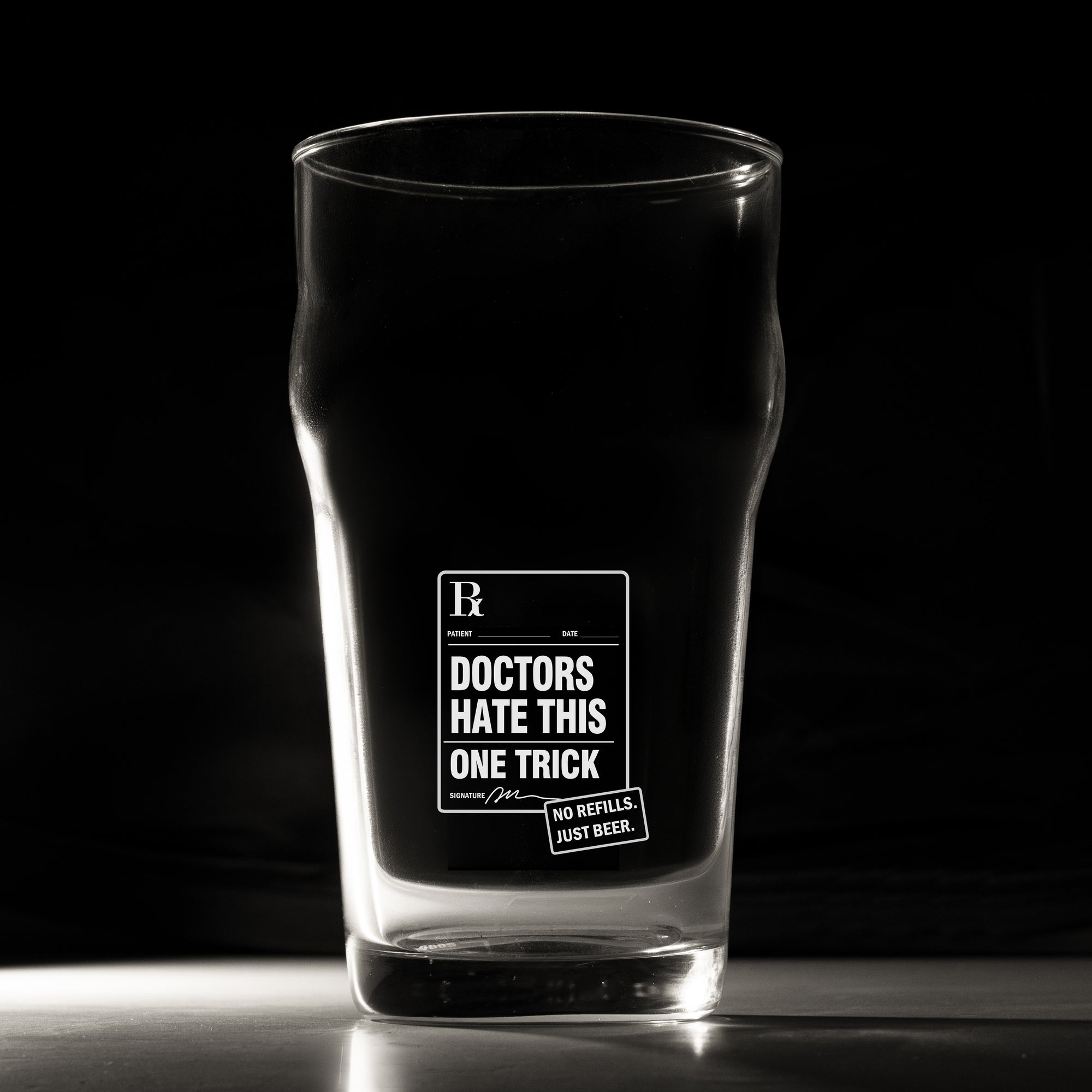 Imperial Pint Beer Glass 570ml - Set Of 2, Doctors Hate This