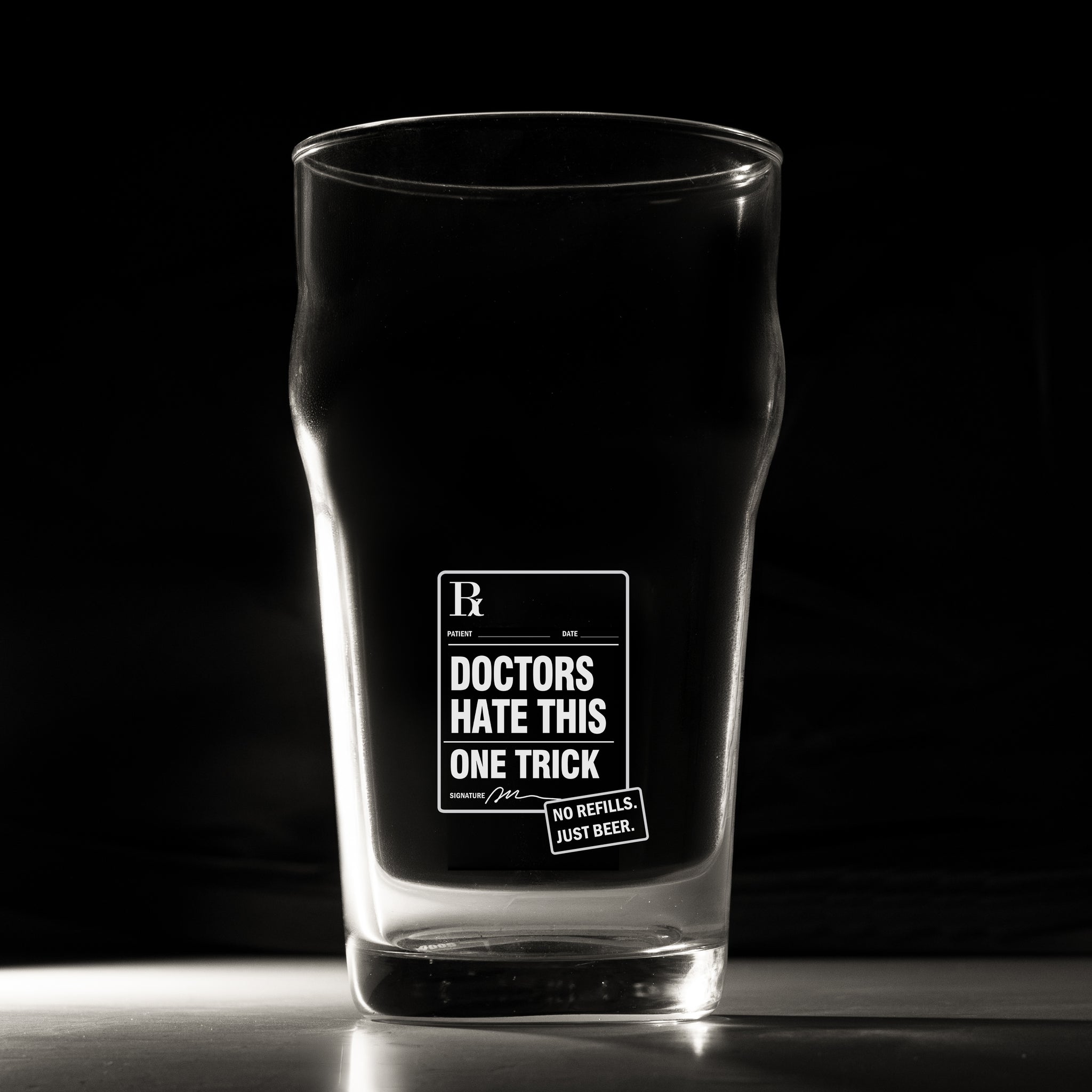 Imperial Pint Beer Glass 570ml - Set Of 2, Doctors Hate This