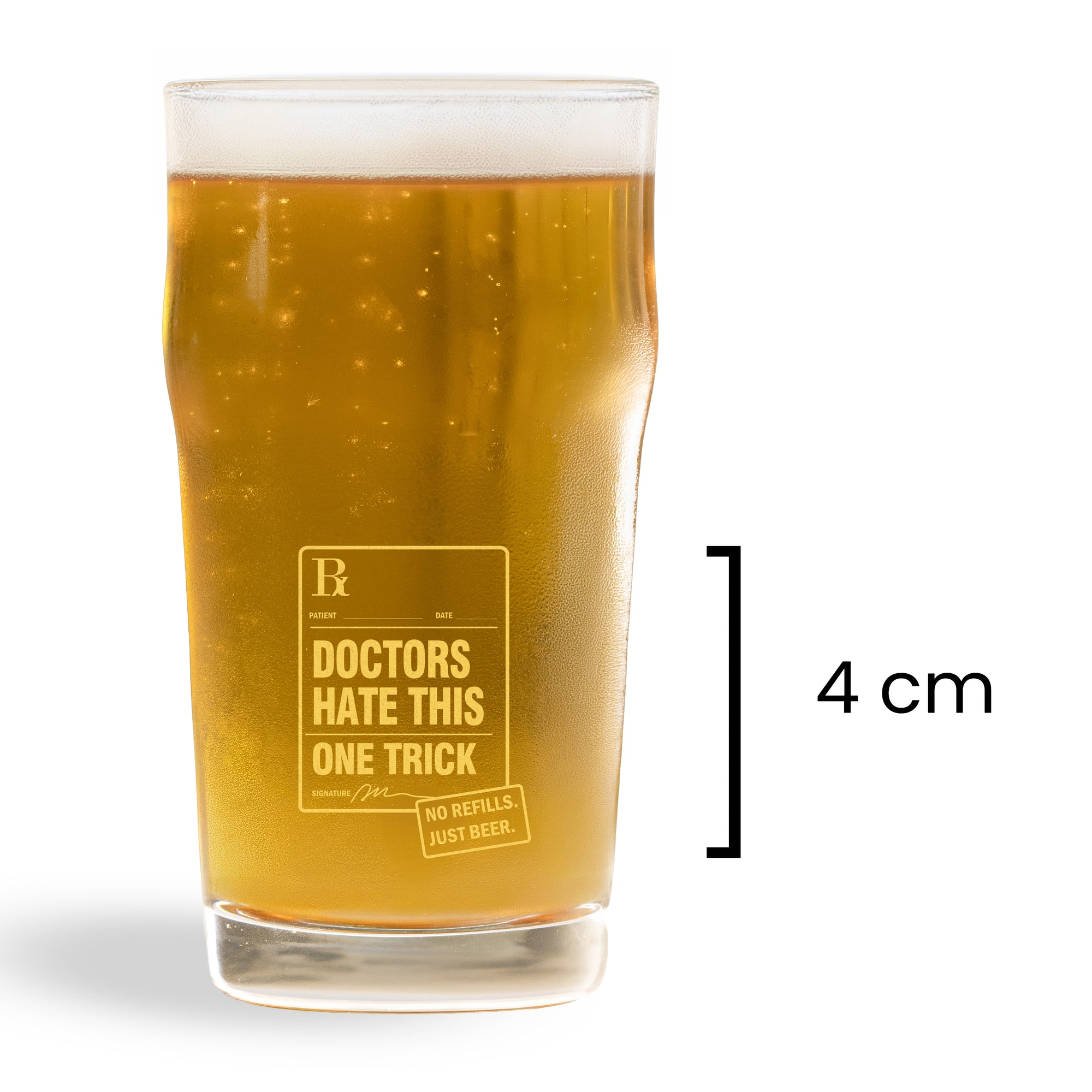Imperial Pint Beer Glass 570ml - Set Of 2, Doctors Hate This