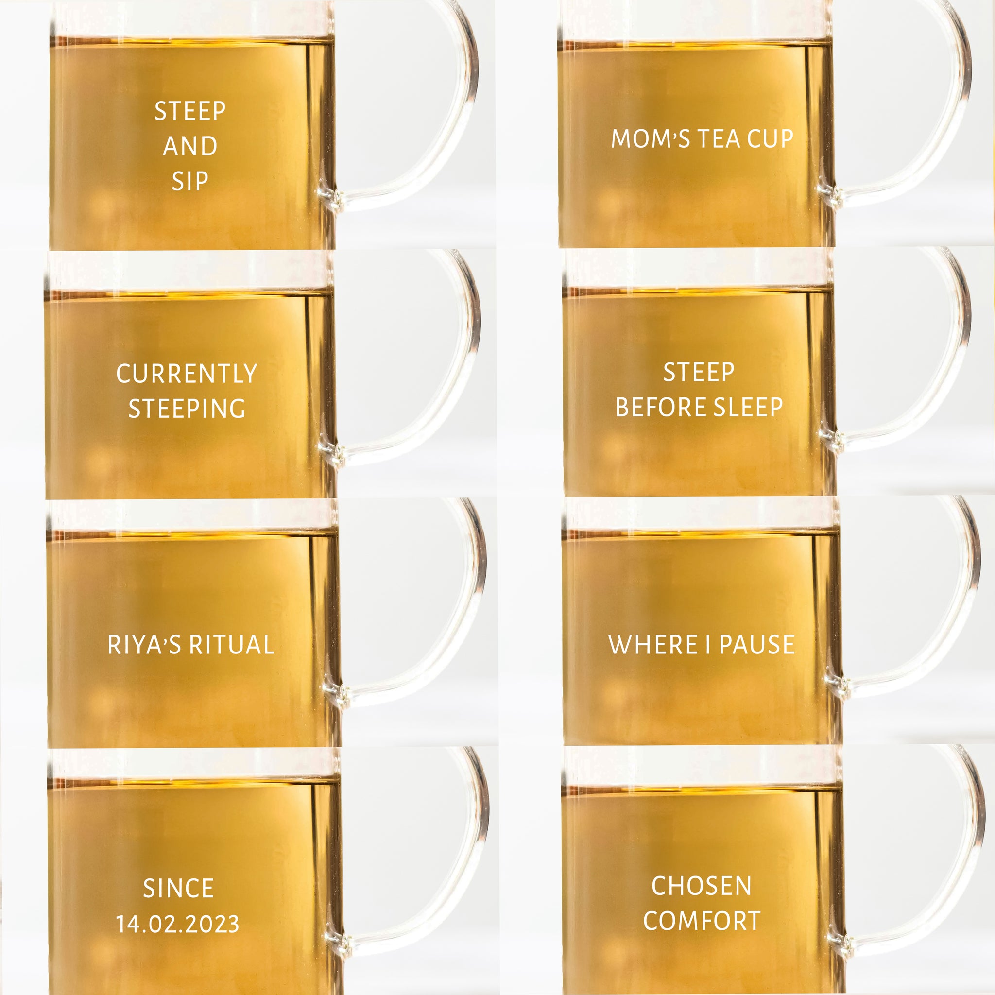 Inspire Glass Tea Mug with Infuser - 350ml (Personalised)