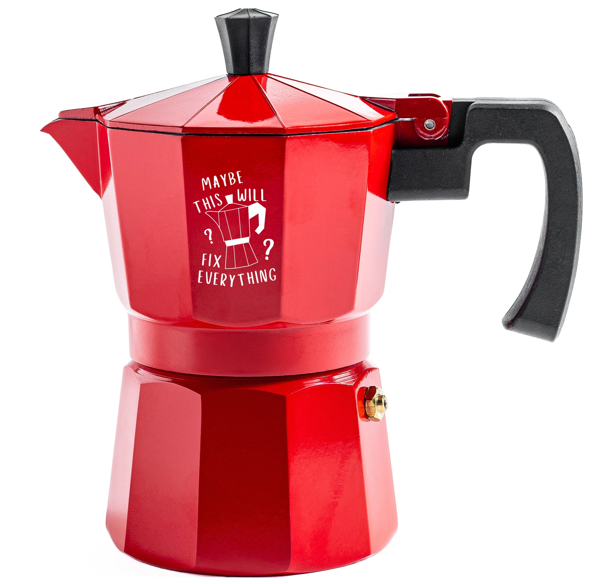 Roma Moka Pot Espresso Maker, Red (180 ml) - Coffee Fixes Everything
