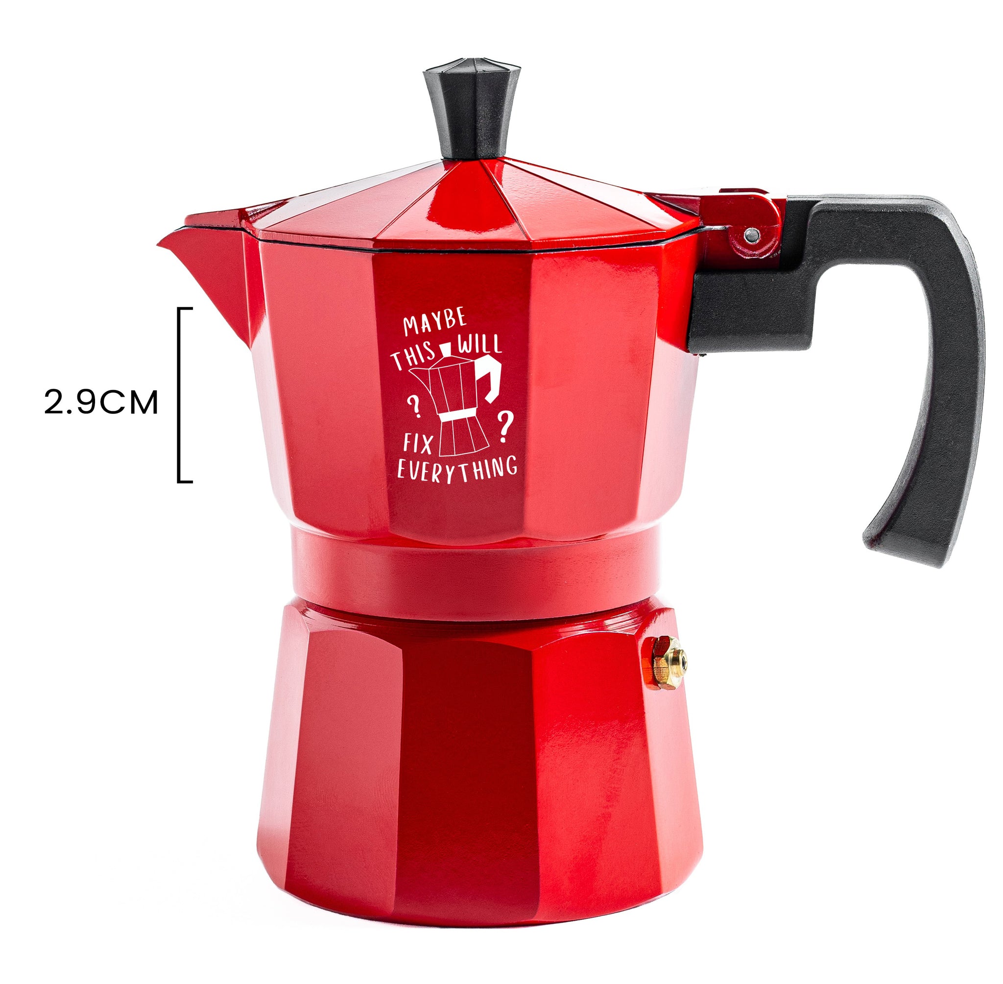 Roma Moka Pot Espresso Maker, Red (180 ml) - Coffee Fixes Everything