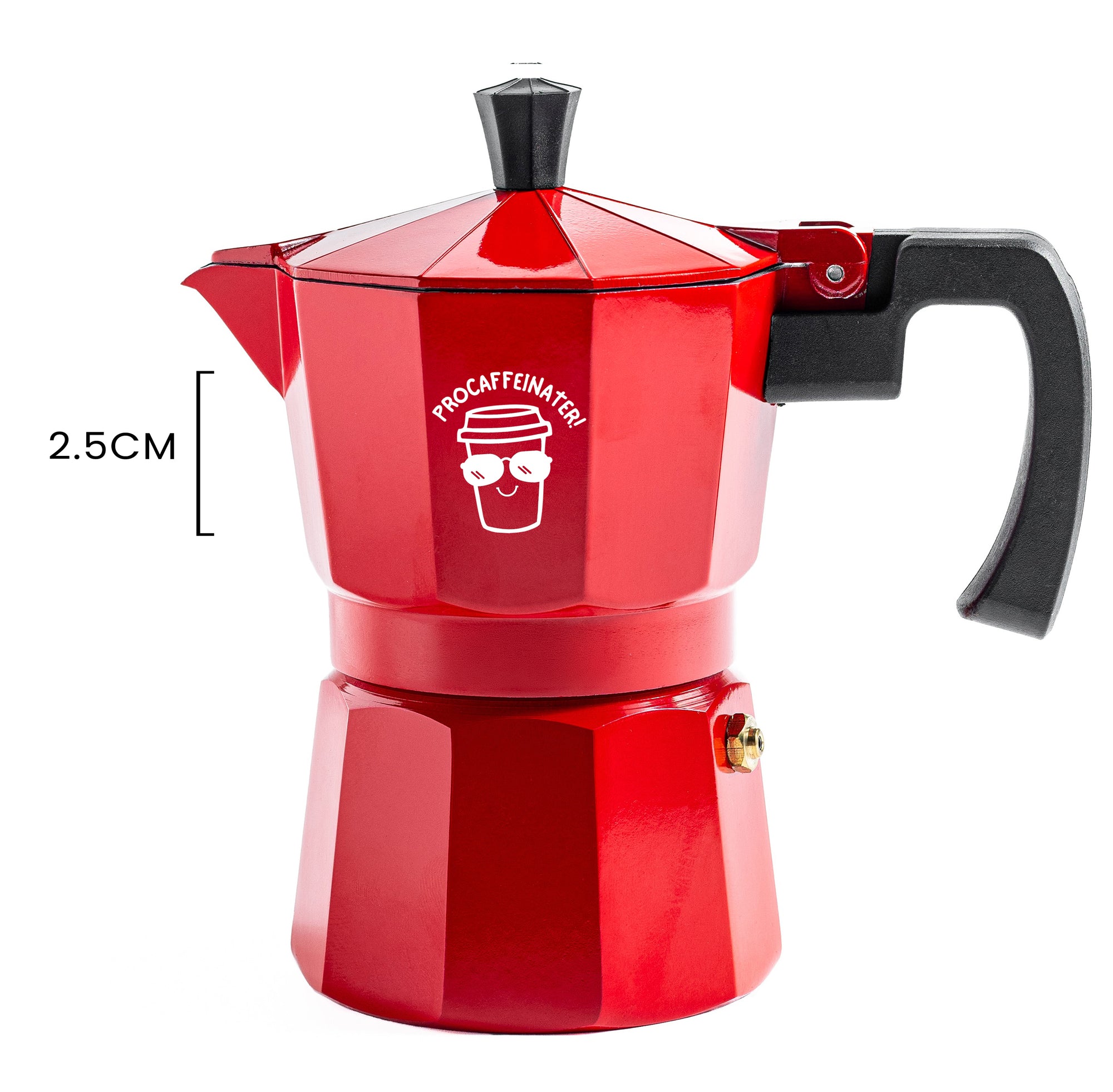 Roma Moka Pot Espresso Maker, Red (180 ml) - Procaffeinater