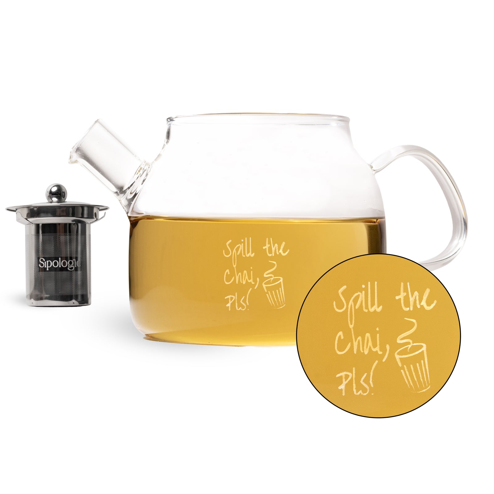 Inspire Glass Tea Pot with Infuser, 400 ml - Spill The Chai