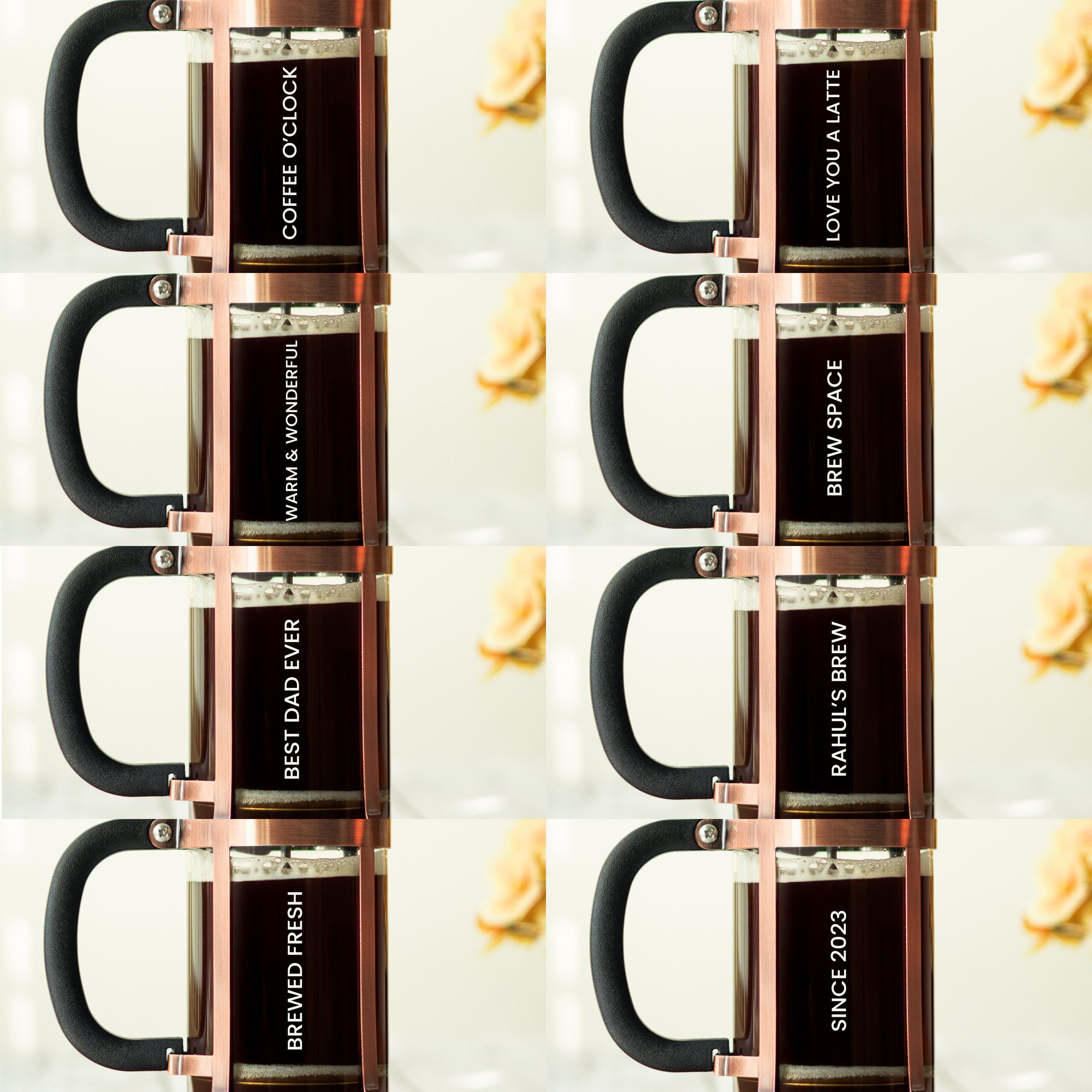 Vintage French Press Coffee Maker, Copper - 600ml (personalised)