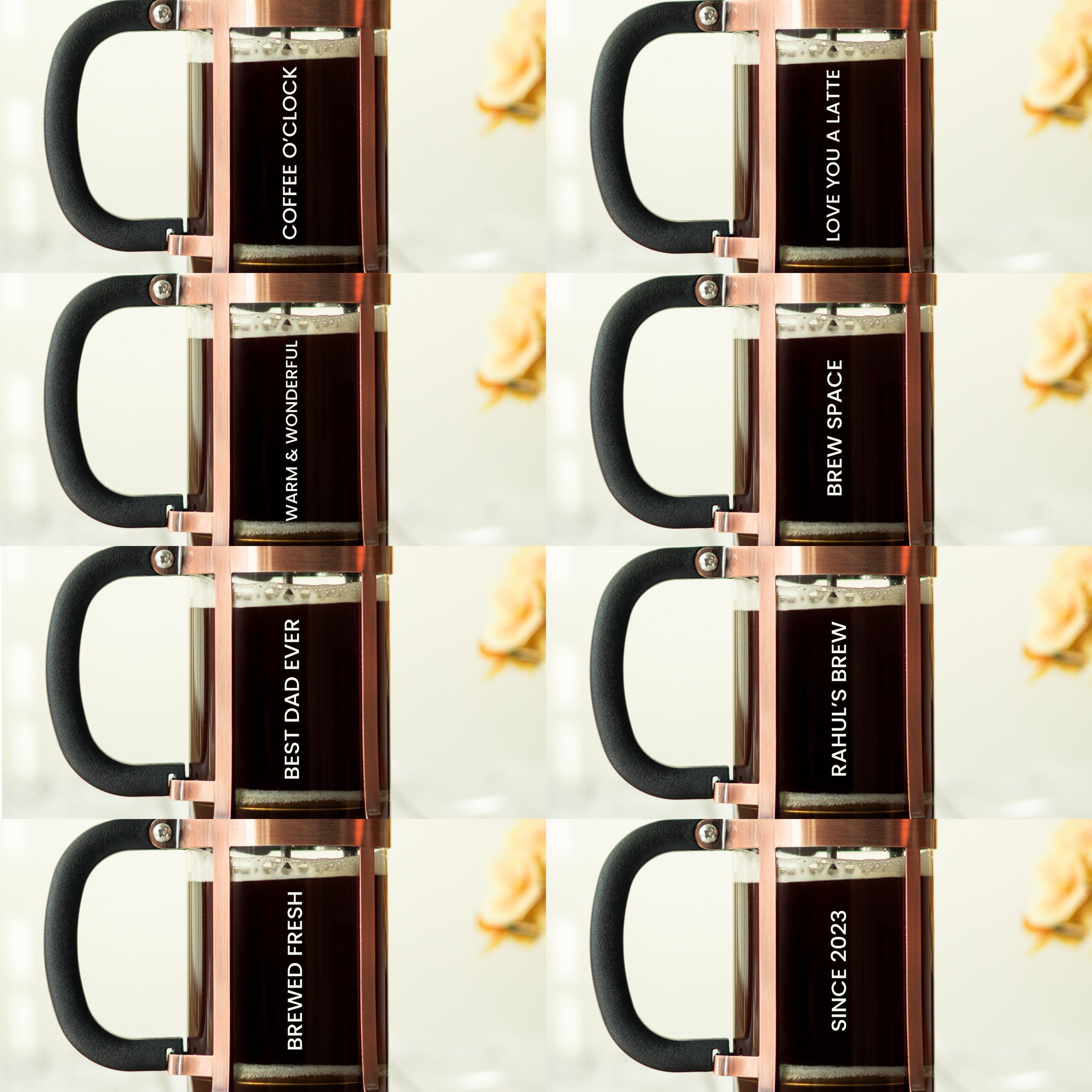 Vintage French Press Coffee Maker, Copper - 600ml (personalised)