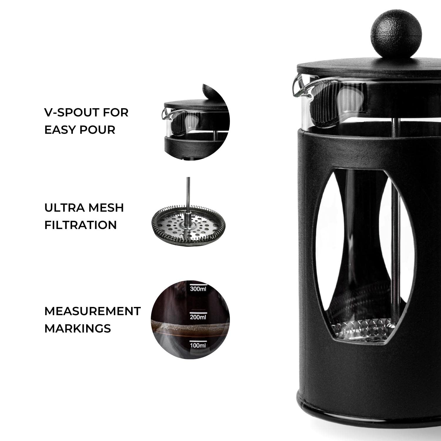 Buy Sipologie Classic French Press Coffee Maker for Home, 600ml