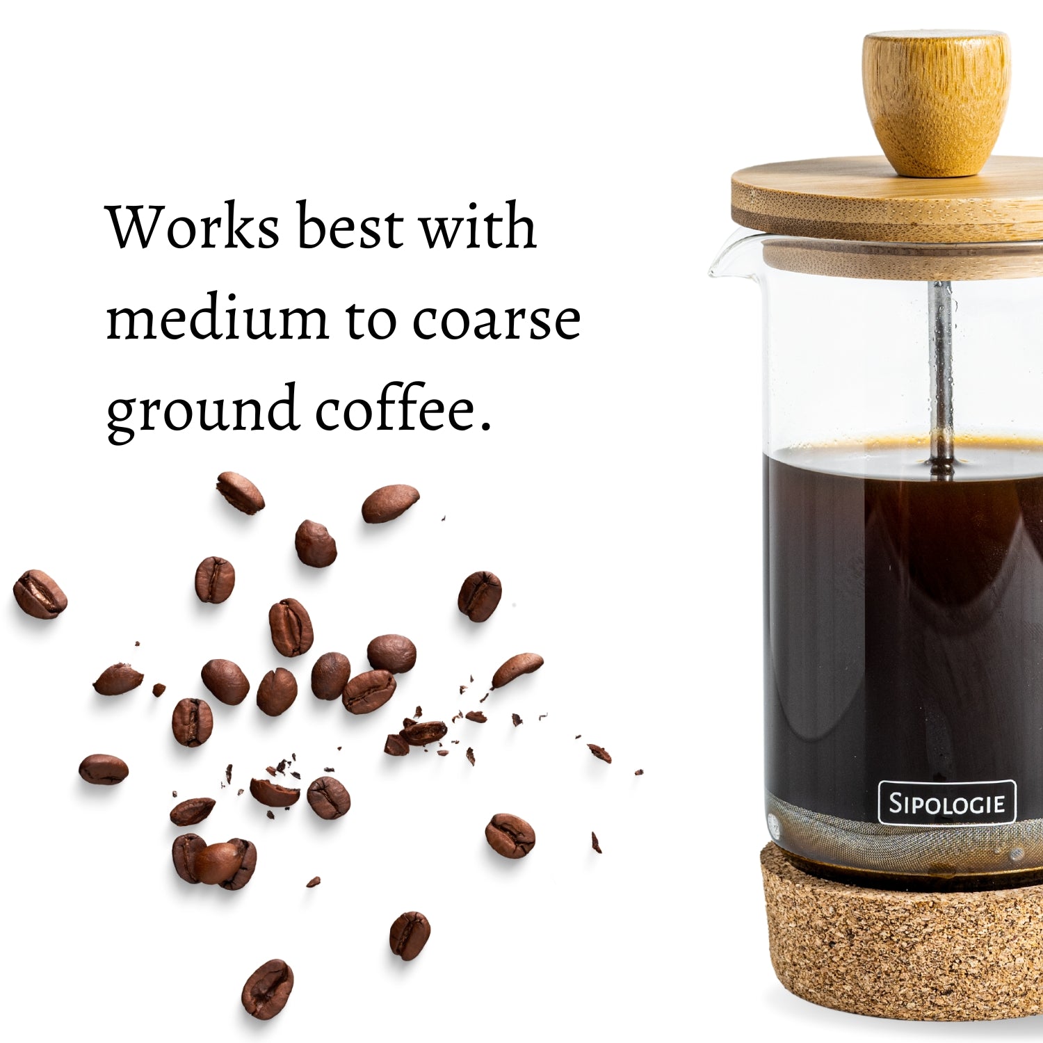 Sipologie bamboo french press coffee maker for home