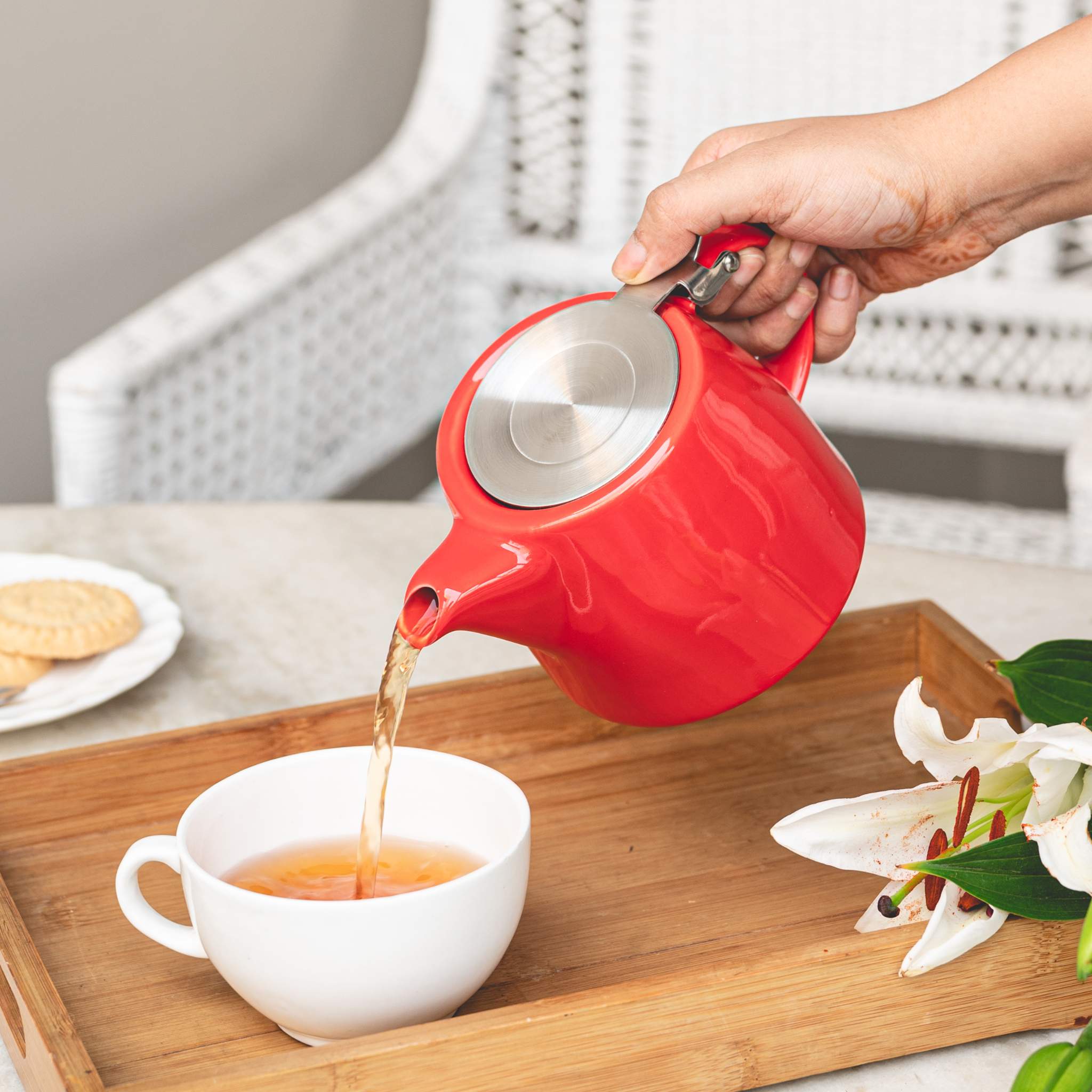 Sipologie red ceramic teapot