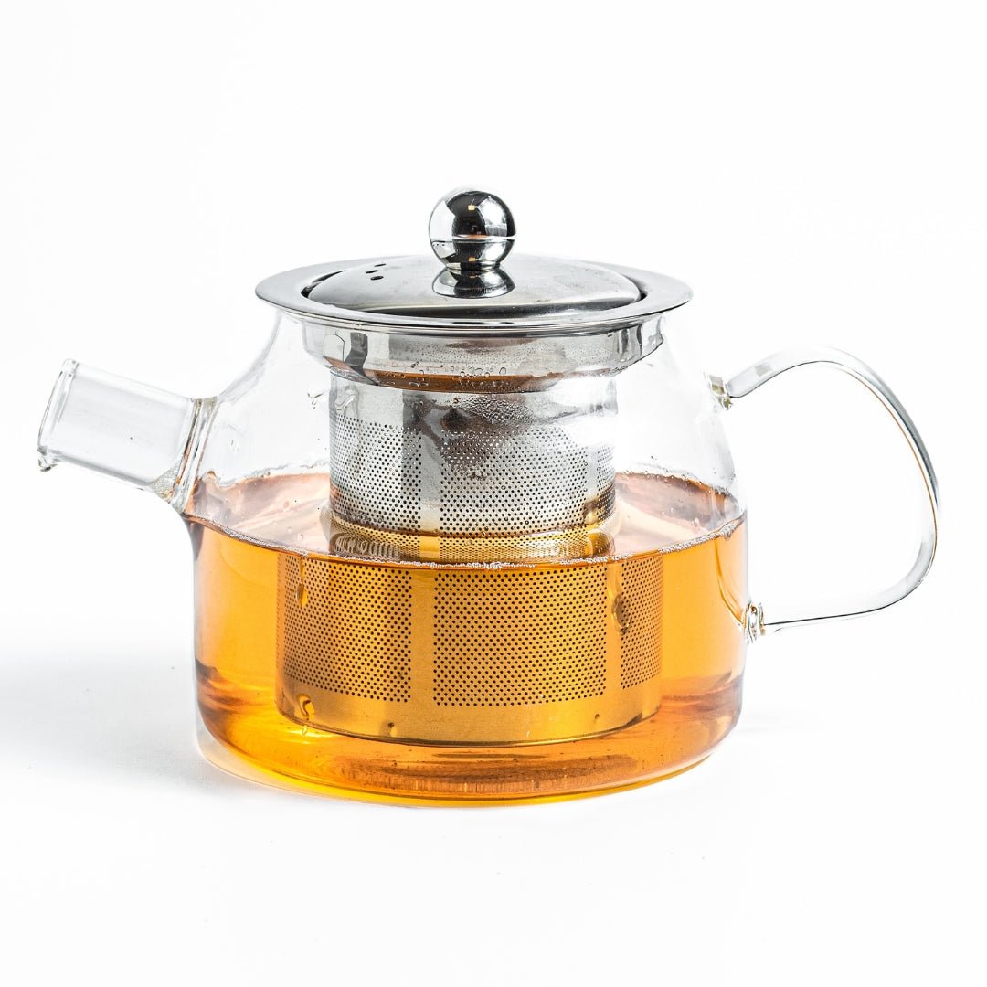 Clear Glass Tea Kettle with Removable Infuser High Borosilicate Tea Kettle  600ml 